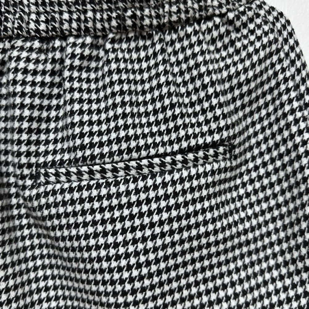 Zara Basic Black Houndstooth Pull On Straight Leg… - image 8